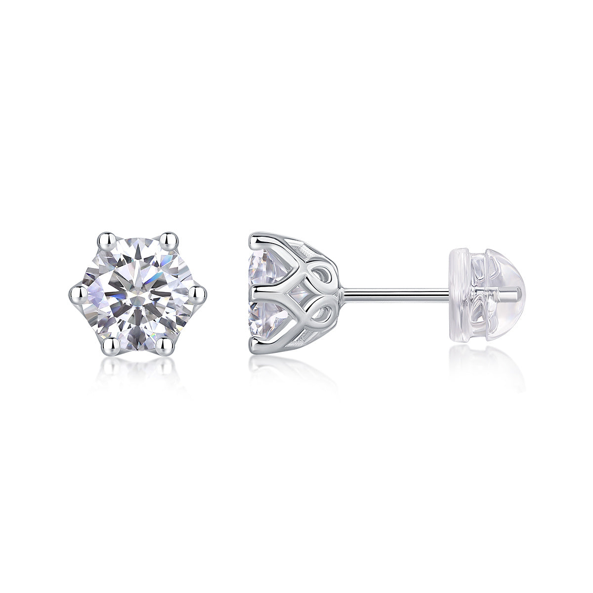 Freihand-Blumen-Diamant-Ohrstecker