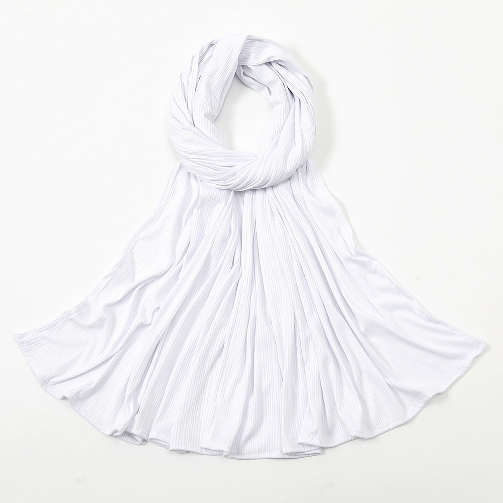 Striped Cotton Knit Scarf for Women