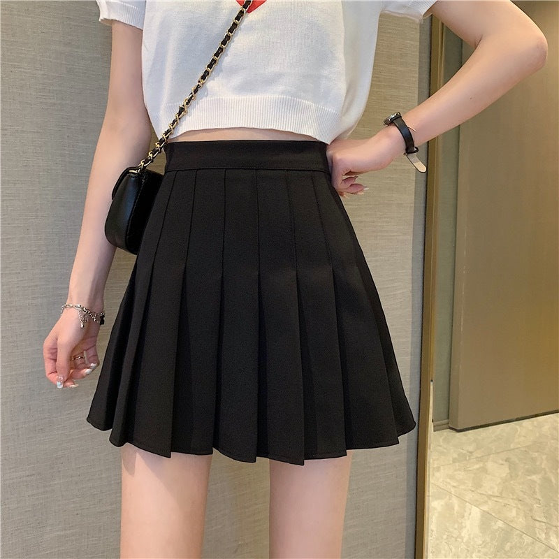 Plaid Pleated High Waist Slim Skirt