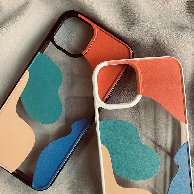 Geometrischer Farbblock für iPhone 13 Hülle