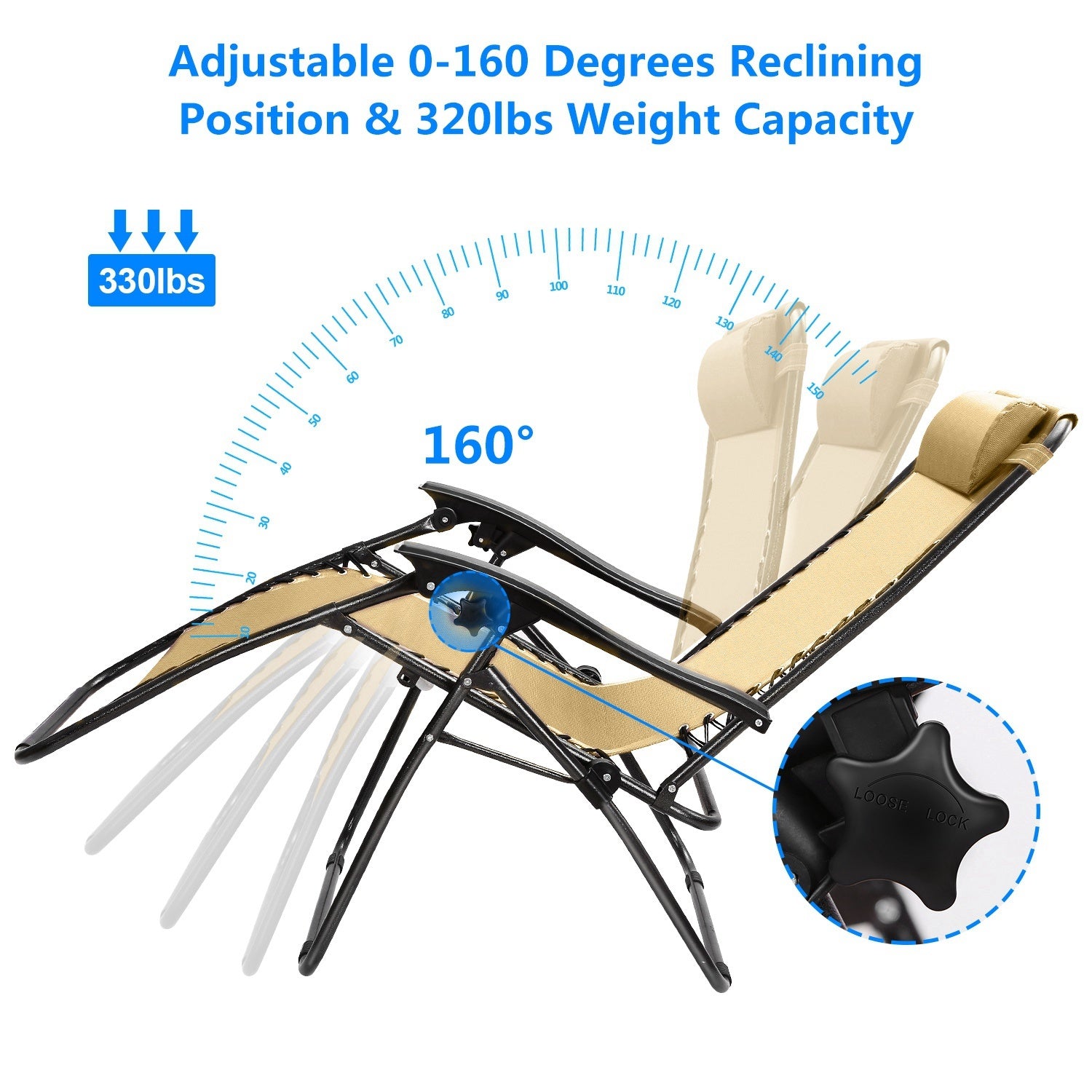 2-Pack Zero Gravity Lounge Chairs