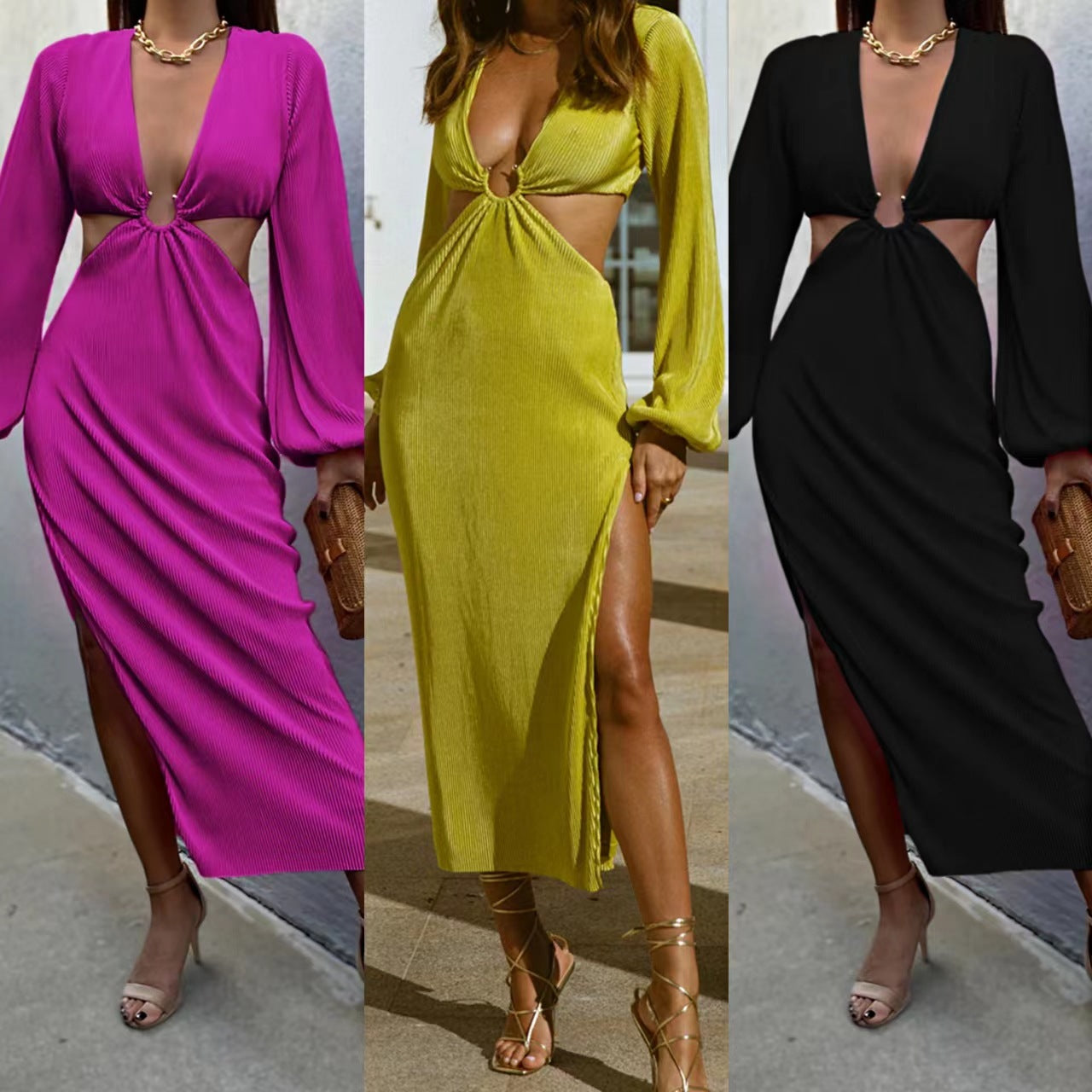 Robe plissée sans taille d'automne