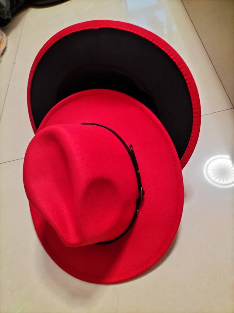 Woolen Fedora Flat Brim Jazz Hat