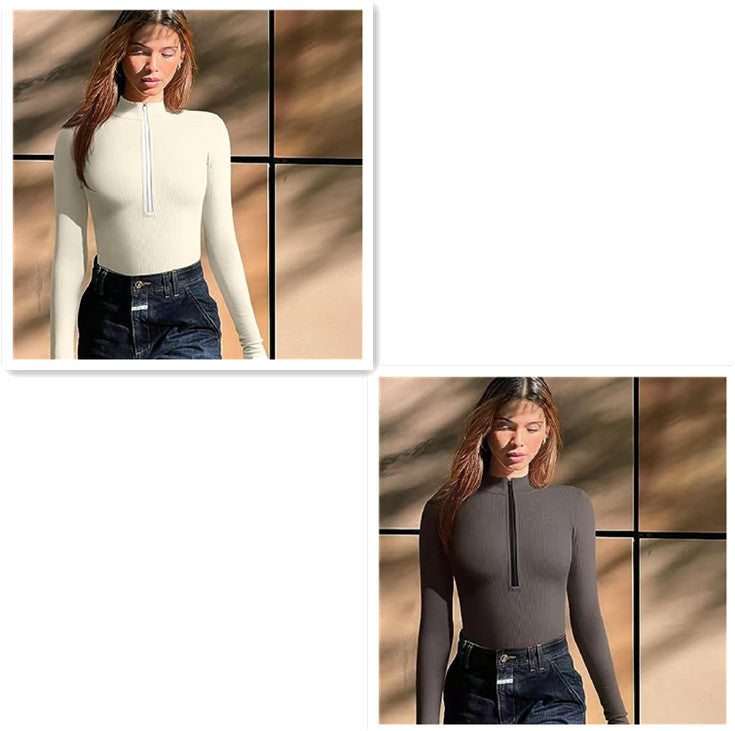 Slim Fit Zipper Jumpsuit Romper