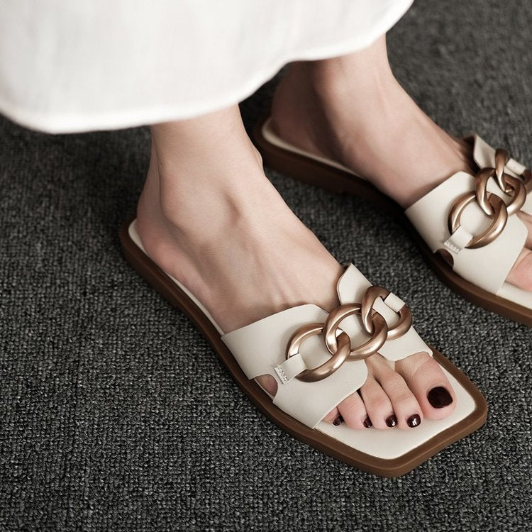 Half-Tow Wide Sandals for Pregnant Women