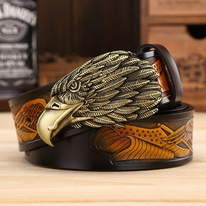 Men’s Eagle Buckle Leather Belt