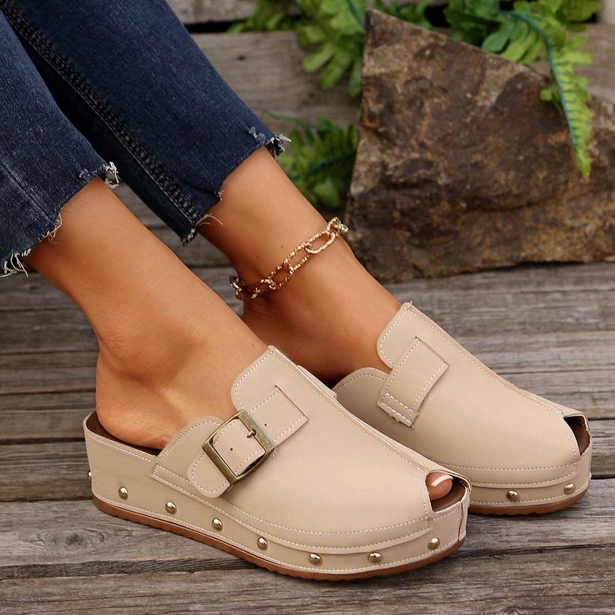 Fish Mouth Wedge Sandals for Women
