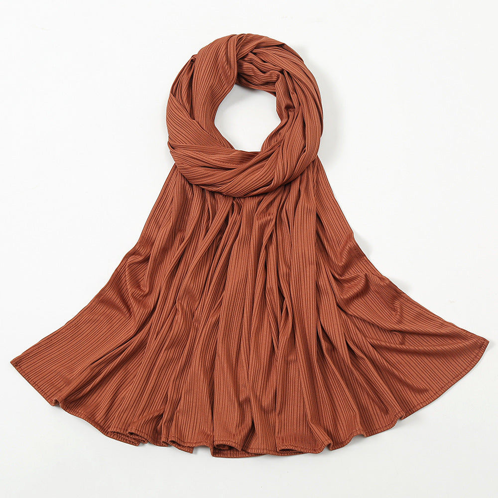 Striped Cotton Knit Scarf for Women