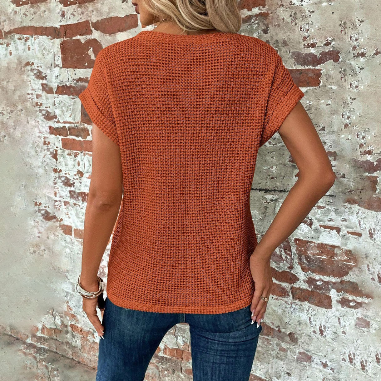 Women’s Waffle Knit Crew Tee