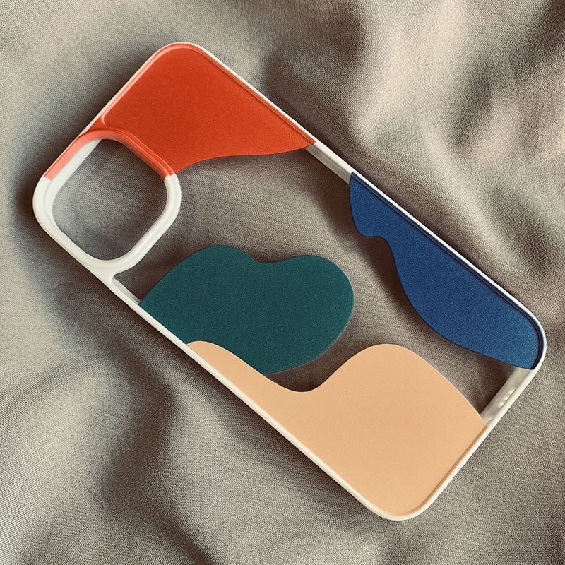 Geometrischer Farbblock für iPhone 13 Hülle