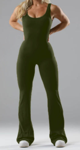 Slim Fit Backless Hip Raise Jumpsuit
