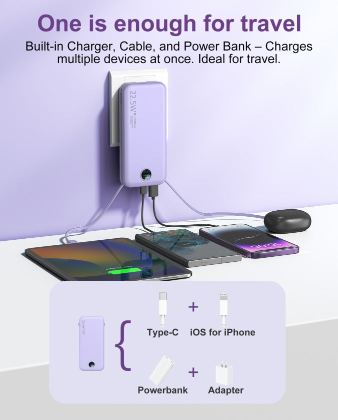 Dual-Wire-Powerbank mit AC-Buchse