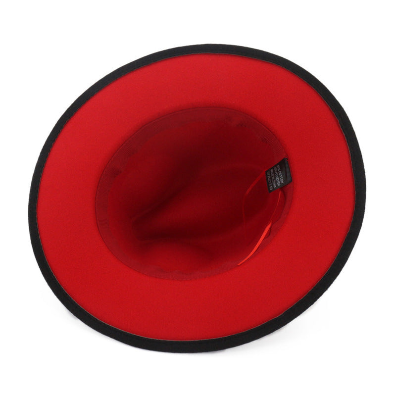 Woolen Fedora Flat Brim Jazz Hat
