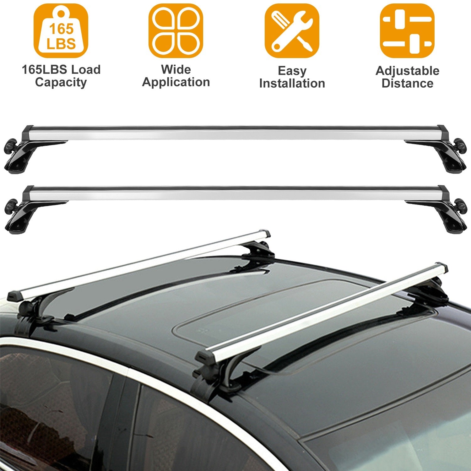 Universal 47.24in Aluminum Roof Rack