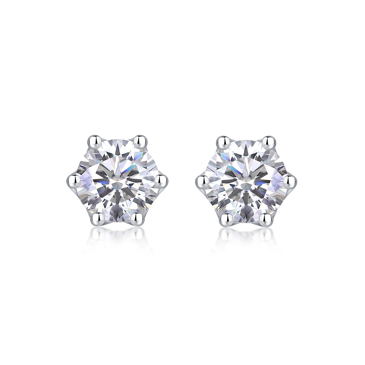 Freihand-Blumen-Diamant-Ohrstecker