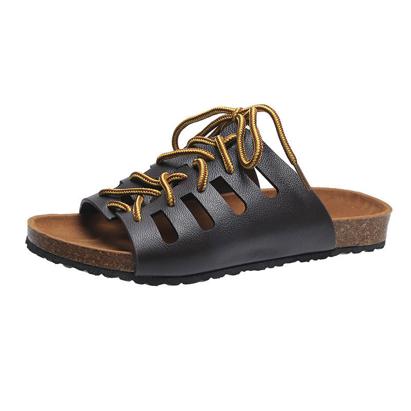 Flache Römersandalen zum Schnüren für Damen