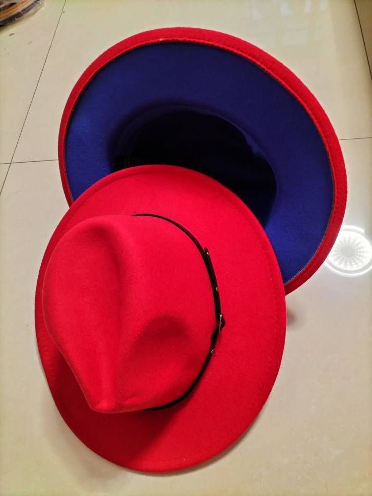Woolen Fedora Flat Brim Jazz Hat