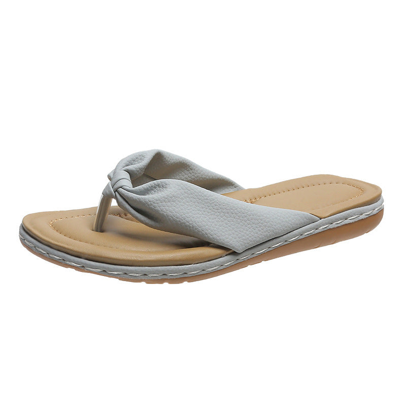 Bow Clip Toe Flat Summer Sandals