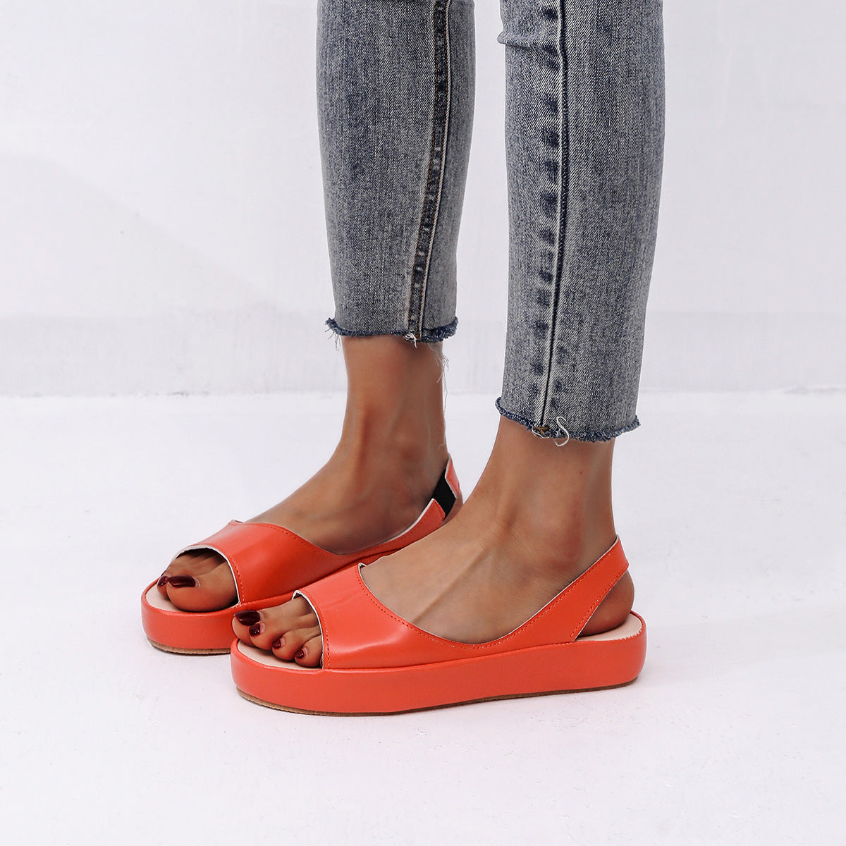 Women’s Fish Mouth Flat Sandals Summer