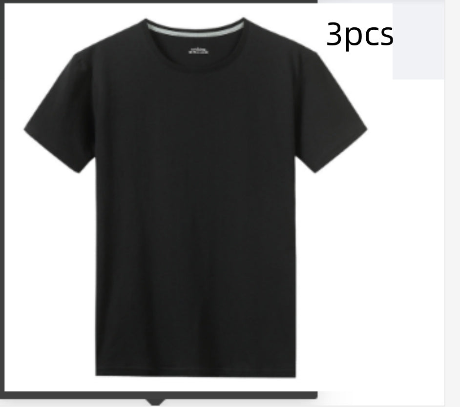Kurzarm-T-Shirt aus solider Baumwolle für Herren