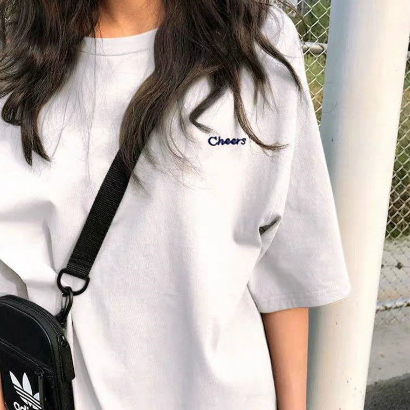 Lockeres Buchstaben-T-Shirt für Damen