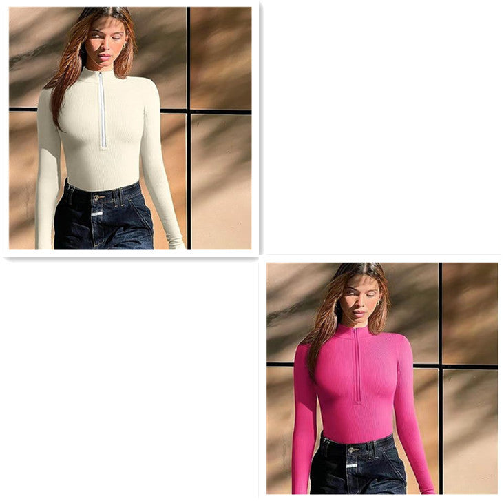 Slim Fit Zipper Jumpsuit Romper