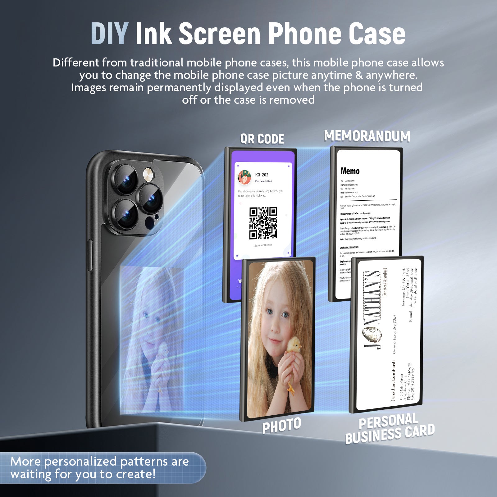 Étui à rabat intelligent NFC E-Ink pour iPhone 15 Pro Max