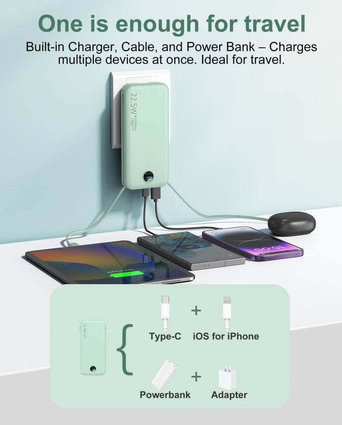 Dual-Wire-Powerbank mit AC-Buchse