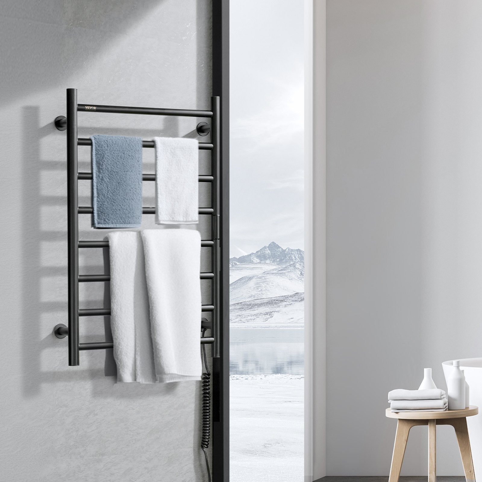 VEVOR 8-Bar Handtuchwärmer zur Wandmontage