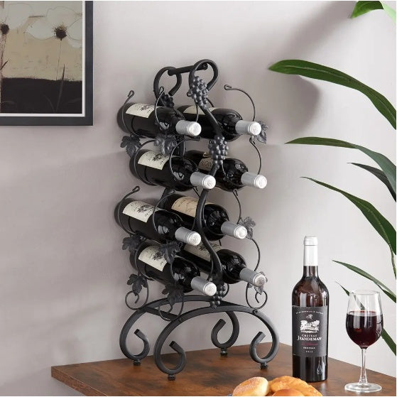 8-Bottle Freestanding Metal Wine Rack