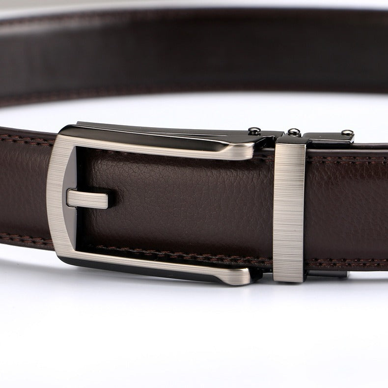 Men’s Auto Buckle Cowhide Dress Belt