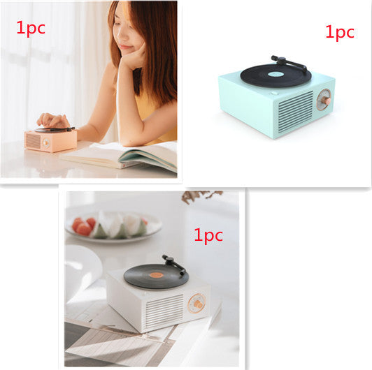 Mini haut-parleur phonographe Bluetooth rétro