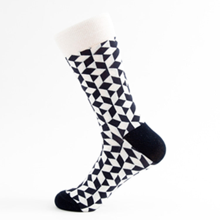 Chaussettes mi-mollet décontractées en coton pour hommes