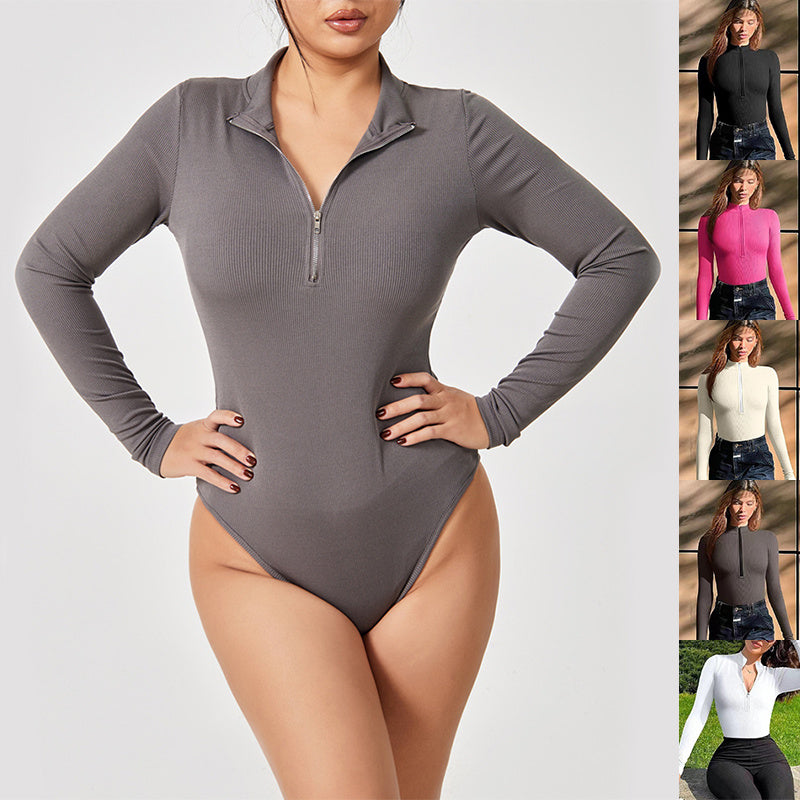 Slim Fit Zipper Jumpsuit Romper