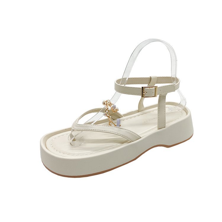 Vintage Pearl Chain Toeless Sandals